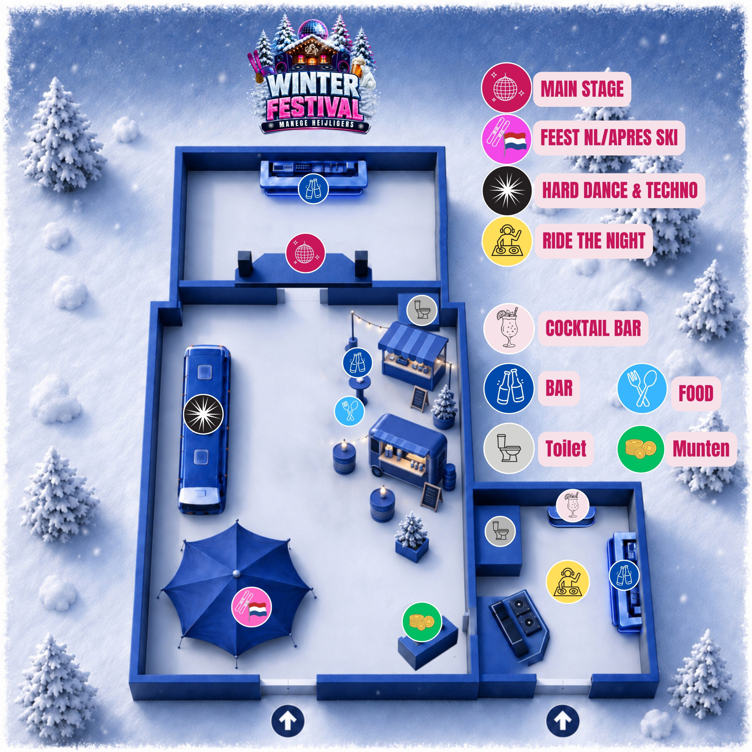 Plattegrond Winter Festival bij Manege Heijligers